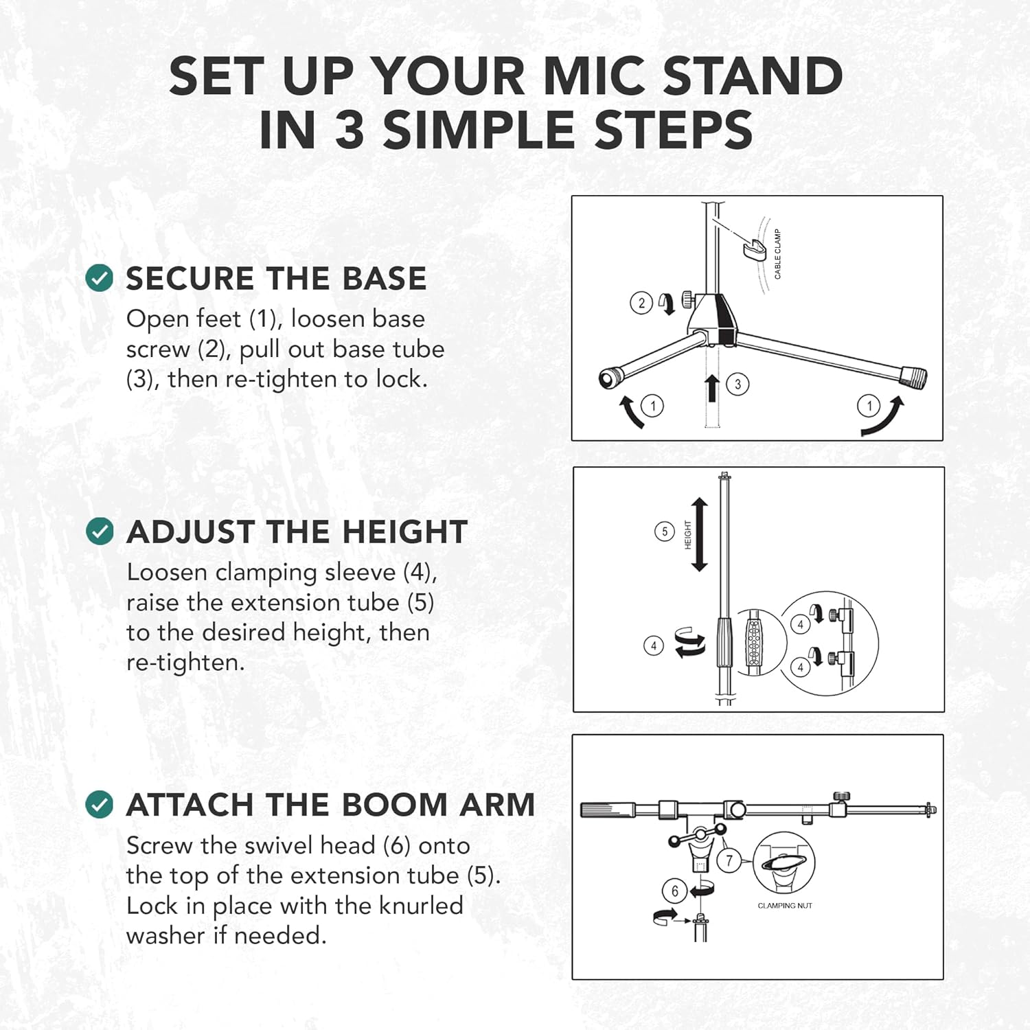K&M König & Meyer 21090.500.55 Tripod Microphone Stand - Adjustable Telescoping 2-Piece Boom Arm - Professional Grade - Heavy Duty with Folding Leg Base - German Made Black