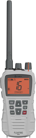 Cobra BlueBound 350 VHF Handheld Marine Radio - White – 6-Watt, Floating, Long Range, NOAA Weather Alerts, International Functionality, IPX7 Waterproof, USB-C, Submersible, LCD Screen, Belt Clip