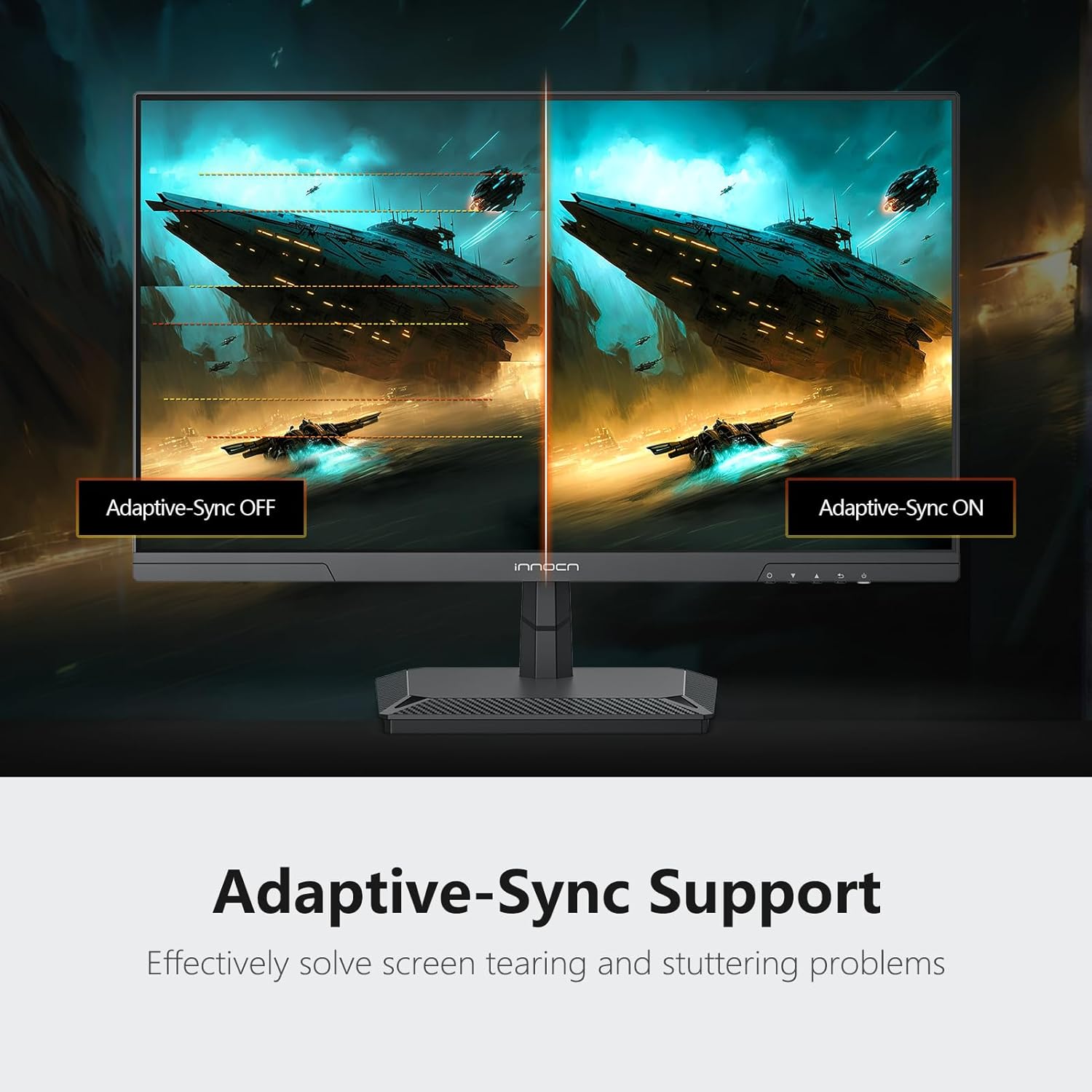 INNOCN 24.5 Inch Gaming Monitor 1440P 240Hz QHD 2K PC Desktop Gaming Screen Fast IPS HDMI 2.1 Display, DisplayPort, Built-in Speaker, 25G2S
