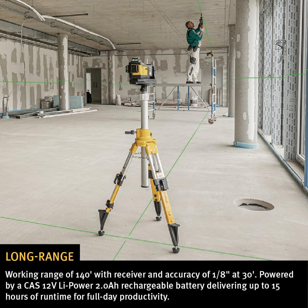 STABILA LAX 600 G Green Multi-Line Laser Level Set, 12V System, 7-Piece Set, Includes Battery & Charger, Cat. Number 03420