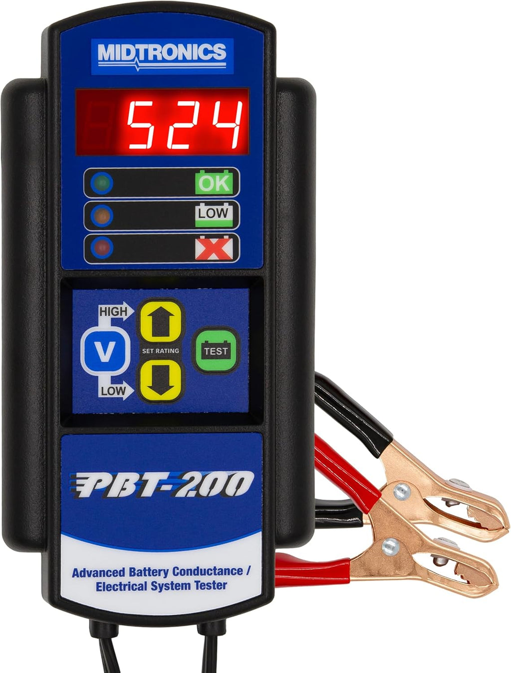 Midtronics - 12V Advanced Automotive Battery Diagnostic Tool Electrial System Tester, PBT-200 - 200-850 CCA Battery Load Tester Cranking and Charging System - Conductance Testing-Service Diagnostics