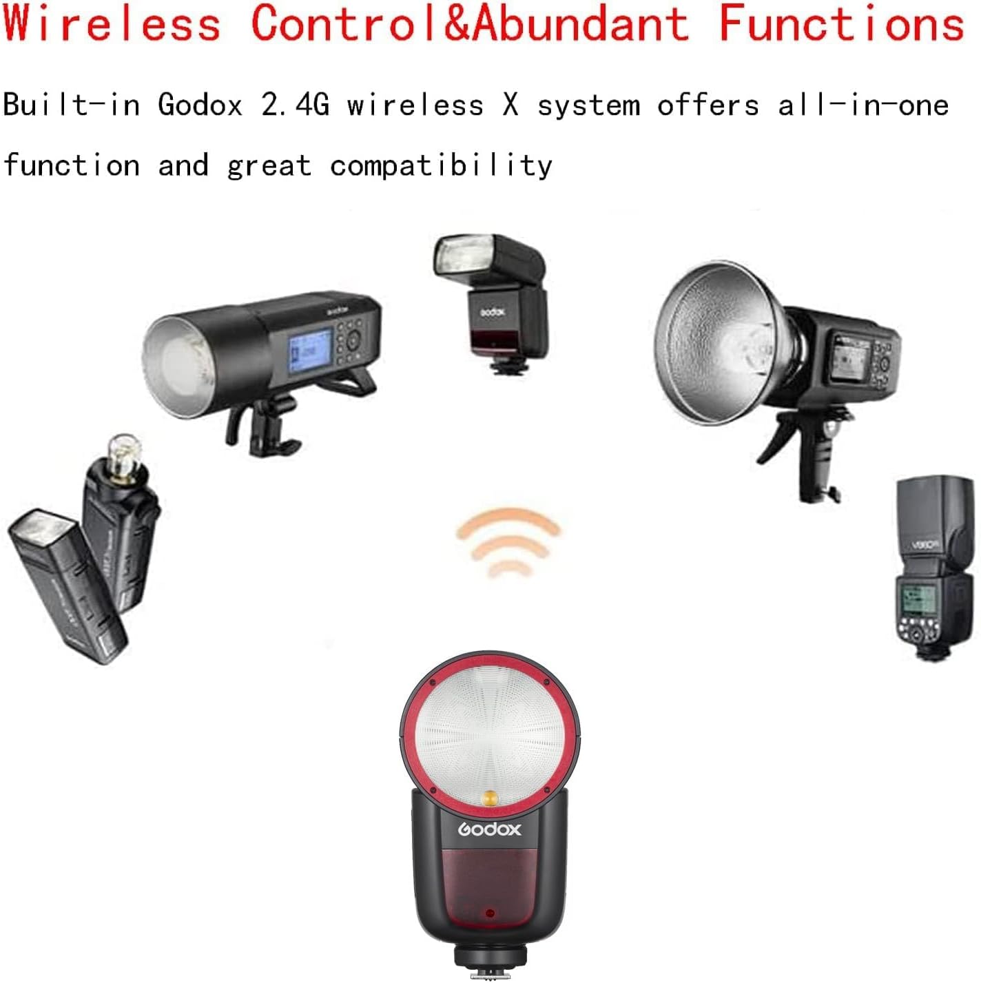 GODOX V1 V1-C V1C Godox Flash for Canon Flash Speedlite,76Ws 2.4G TTL1/8000 HSS Camera Flash for Canon,480 Full Power Shots,1.5s Recycle Time,2600mAh Li-ion Battery,LED Modeling Lamp(USA Version)