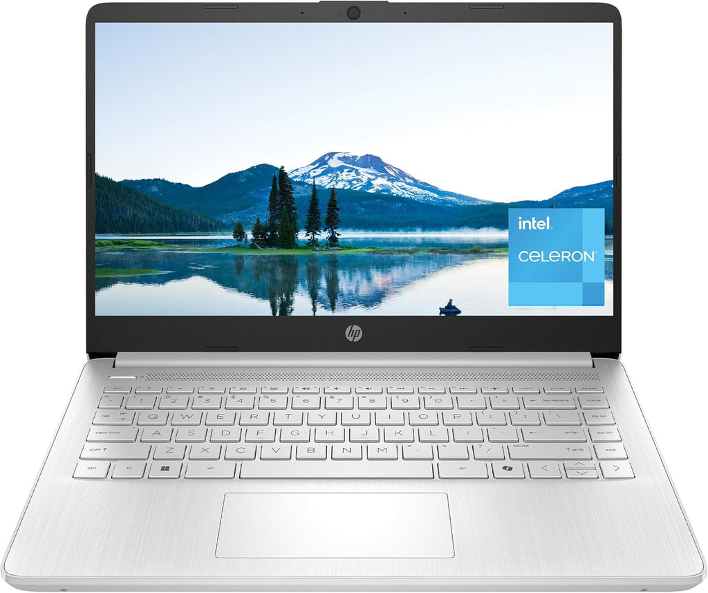 HP 14 inch Laptop, HD Display, Intel Celeron N4500, 4 GB RAM, 64 GB eMMC, Intel UHD Graphics, Windows 11 Home in S Mode, Natural Silver, 14-dq3500nr