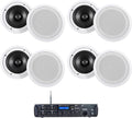 Rockville Bundle Rock Zone 8 8-Channel 1000W RMS Multi Room Receiver/Amplifier Bundle with (8) HC55 White 5.25" 300 Watt in-Ceiling Home Theater Speakers 8 Ohm (9 Items)