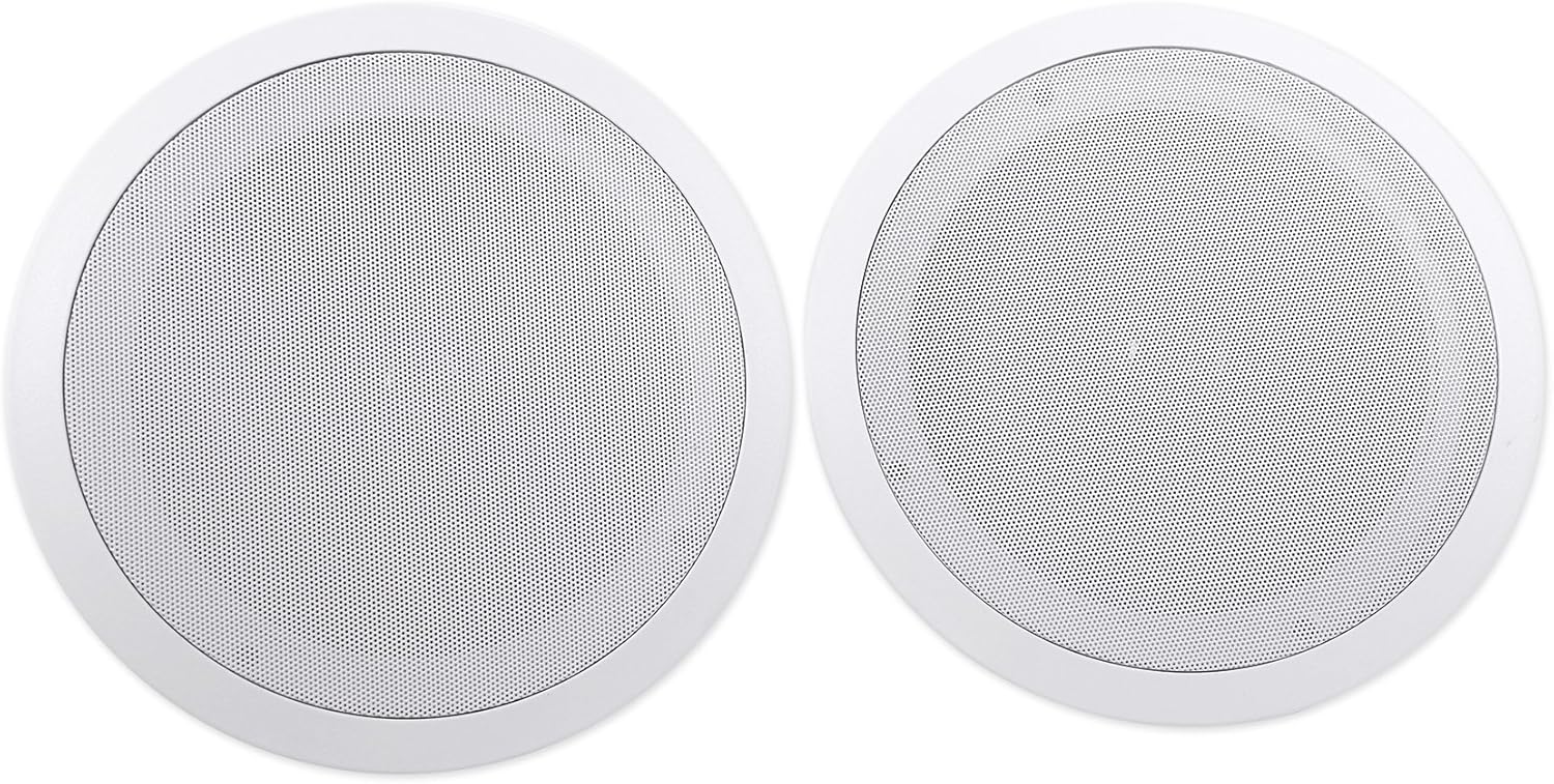 Rockville HC85 700W 8" in-Ceiling Home Theater Speakers 8 Ohm, Paintable Grills, Swivel Tweeter, Deep Bass, for Home Theater and Whole-House Audio, 6-Piece