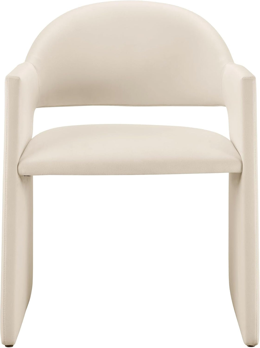 Modway Talia Performance Velvet Dining Armchair in Alabaster - Modern Curved Dining Chair with Open-Back - Stain-Resistant Velvet Barrel Chair - Living Room Accent Chair with Arms