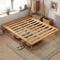 NELYE Full Platform Bed Base - 14 Inch Solid Wood Mattress Foundation with Support Slats and Legs, Full-Size Rubberwood Simple Bed Frame