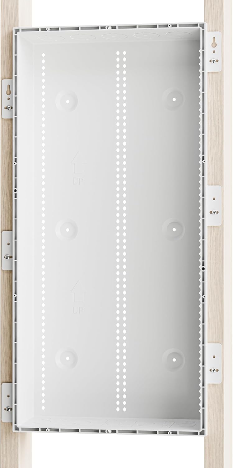 Legrand - On-Q 30 Inch Media Enclosure, WiFi Electrical Box, Cable Management Box for Distribution of Networking Service, Recessed Media Box Lets Signal Through, White, ENP3050NA