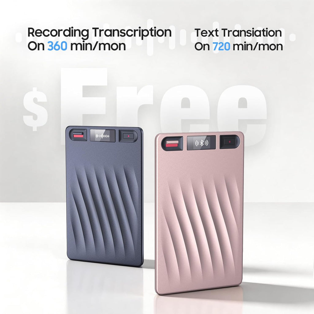 AI Voice Recorder, AI Note Taker w/APP Control and Transcription & Summarize, 150 Languages, Noise Cancellation, 64GB Memory, Pocket Note Pro Taking Device for Meeting, Interviews & Calls