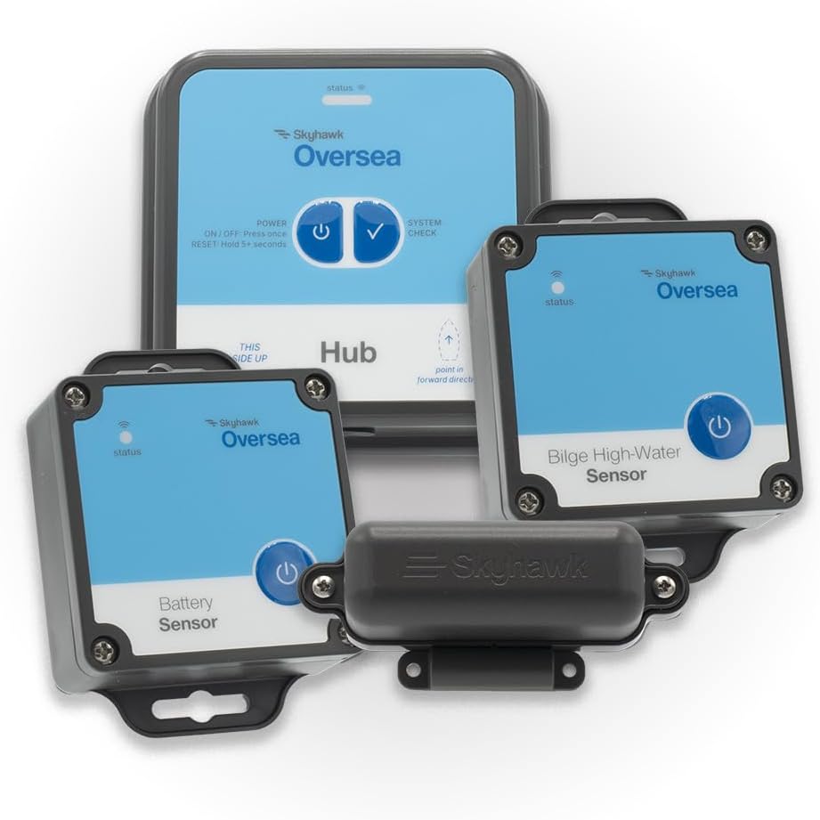 Starter Bundle | Remote Boat Monitoring | Wireless | Hub + Essential Safety & Security Sensors | Battery, Bilge, Motion Sensor Alerts | Self-Powered System | No Boat Battery Drain