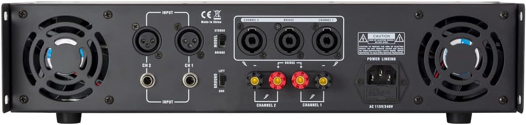 Gemini Professional 1300W 2-Channel Power Amplifier – High-Powered DJ & PA Audio Amp with XLR/RCA Inputs, Bridge Mode, Built-in Protection & Cooling for Live Sound & Installations (XGA-5000)