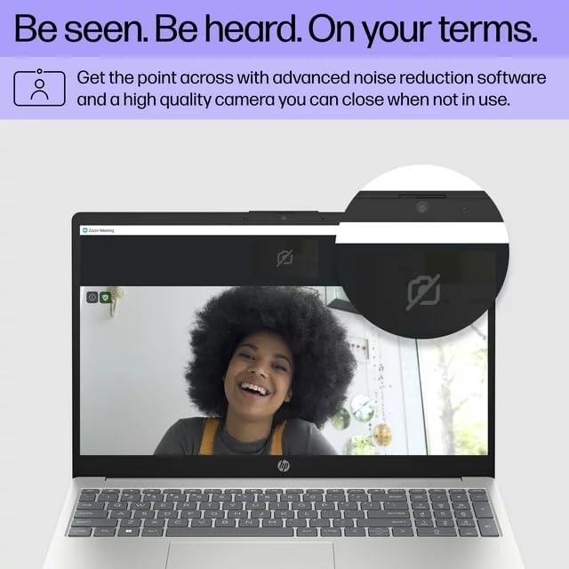HP 15.6" Portable Laptop, HD Display, Intel Quad-Core N200 Processor, 16GB RAM, 128GB Storage, Wi-Fi 6, Webcam, HDMI, Numeric Keypad, Windows 11 Home, Silver