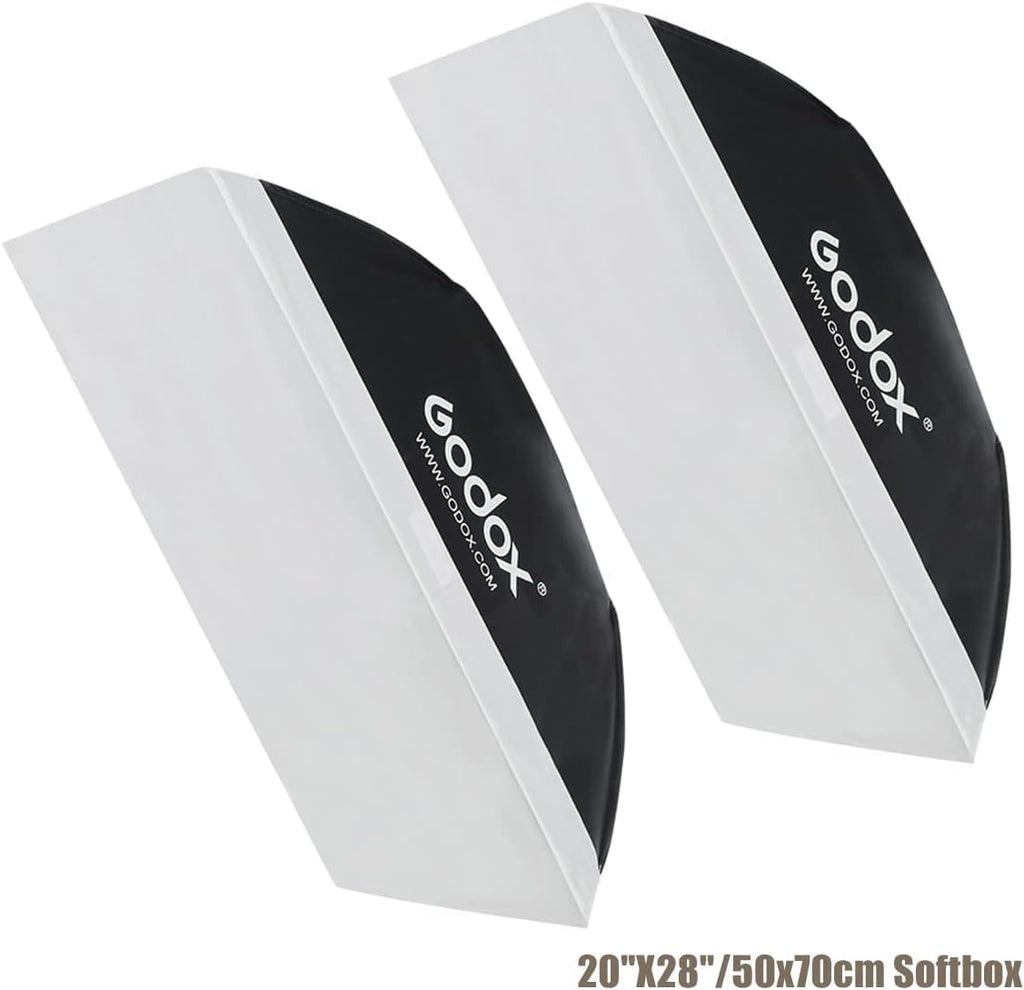Godox Studio Flash Light Kit for Photography, Strobe Softbox Lighting Kit, 2x180W Daylight Compact Monolight with Flash Trigger, Softbox, Light Stands, Reflector Storage Bag, Umbrella, AC 110V Powered