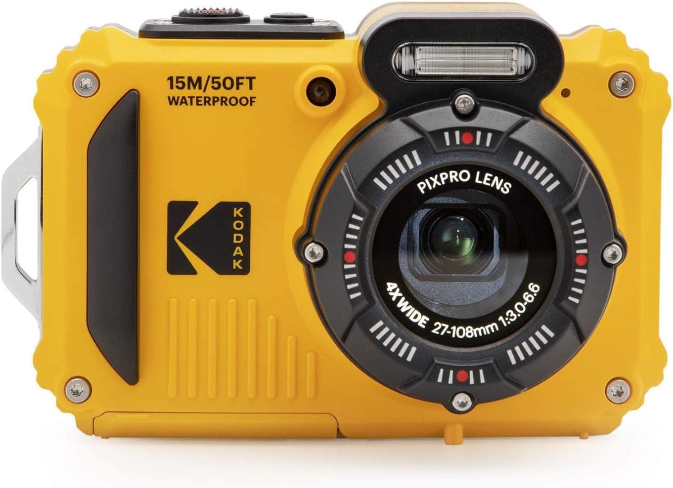 Kodak PIXPRO WPZ2 Rugged Waterproof 16MP Digital Camera with 4X Optical Zoom with Koah Nostrand Gadget Bag with Accessory Kit, 32GB UHS-I microSDHC, and Floating Strap Bundle (4 Items)