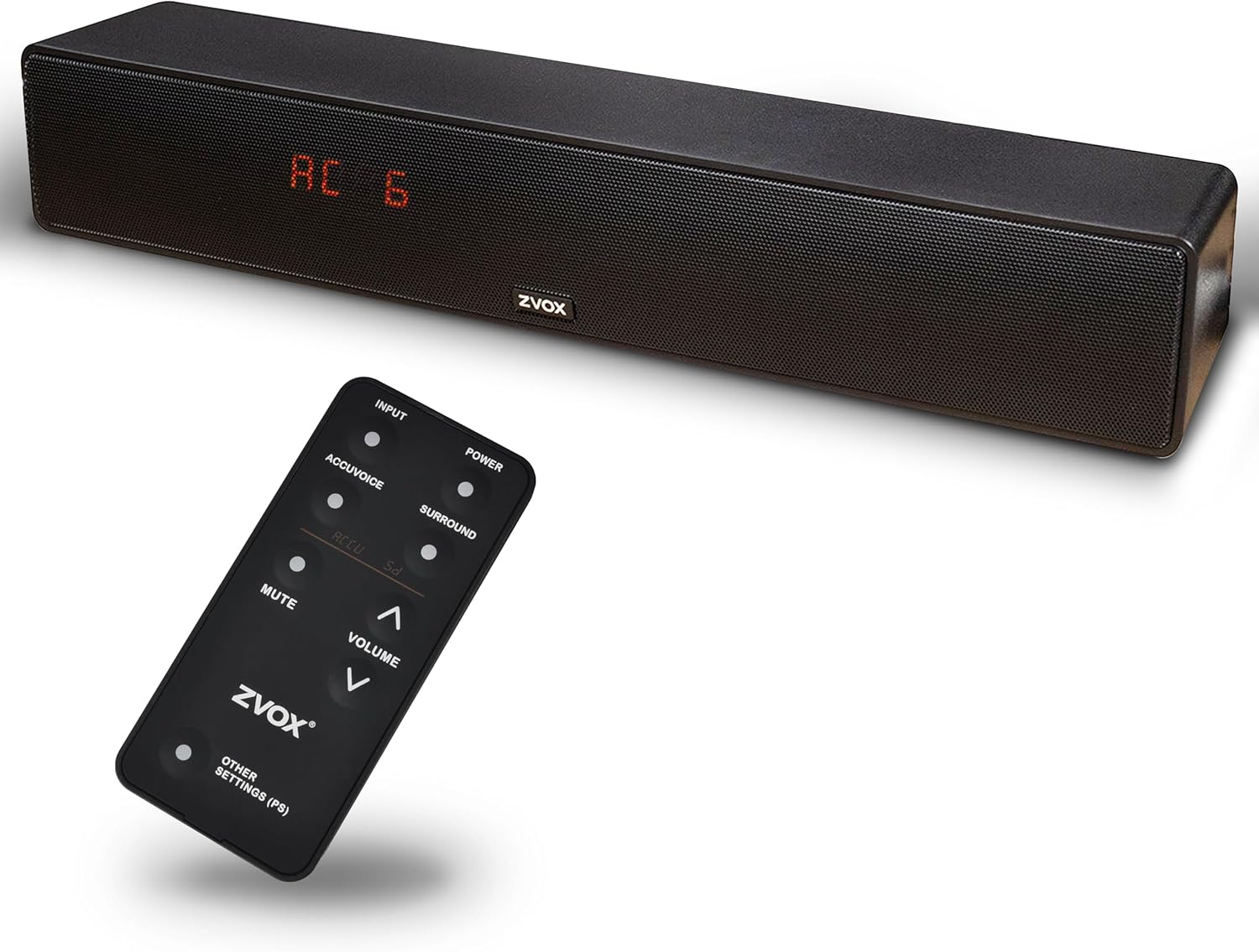 ZVOX Dialogue Clarifying Sound Bar - Patented Hearing Technology, AccuVoice TV Sound Bar with 12 Levels of Voice Boost, 17" Home Theater TV Speakers, Ideal for Smart TVs - AV157 Black