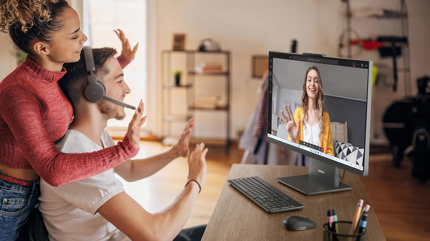 Lenovo IdeaCentre All-in-One Desktop Computer, 27" FHD Touchscreen, 6-core AMD Ryzen 5 8645HS, 16GB DDR5, 1TB SSD, Wi-Fi 6, HDMI in&Out, Wireless Charging Base, Wireless KB&Mouse, Windows 11 Home