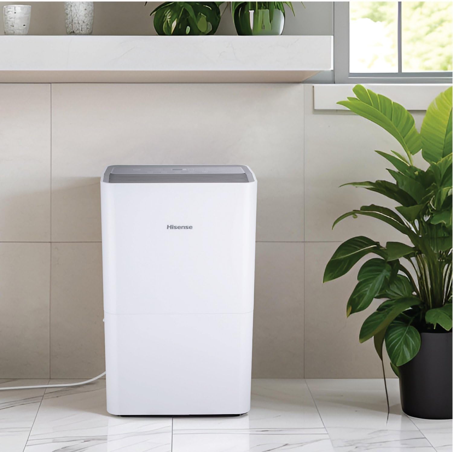 Hisense 50 Pint Portable Dehumidifier, Energy Efficient Quiet Humidity Absorber Moisture Extractor for Bathroom Bedroom Garage Attic Large Home House Crawl Space Closet