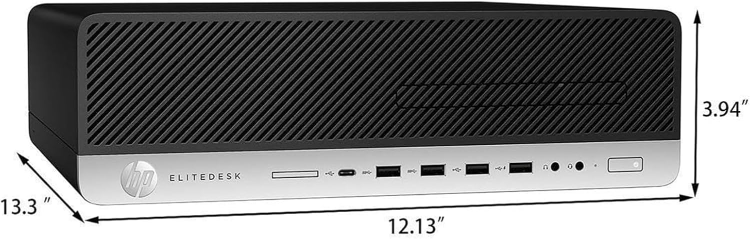 HP EliteDesk 800 G4 SFF Desktop, Windows 11 Pro Computer PC, Intel Core i5-8500, 8GB DDR4 RAM, 256GB SSD, DisplayPort, RJ-45, WiFi, Bluetooth (Renewed) Core i5 PC