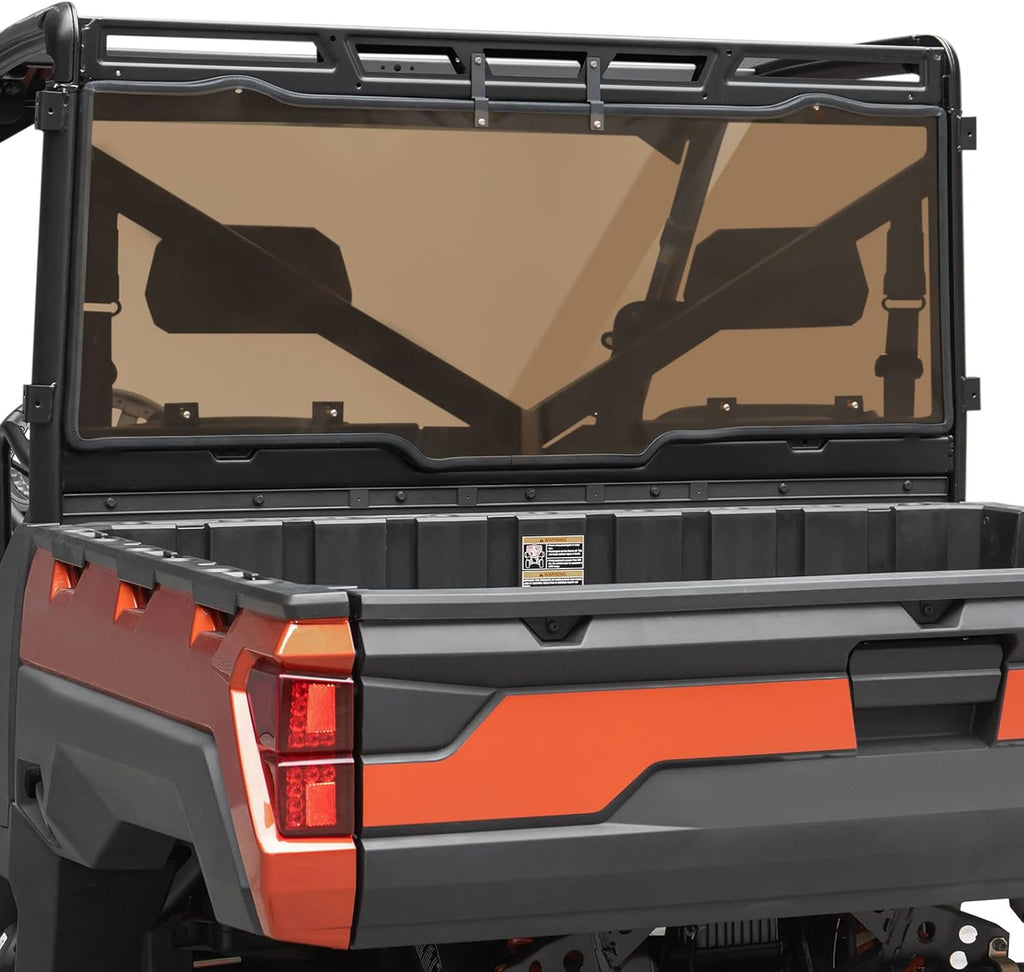KEMIMOTO Hard Coated Tinted Rear Window, Pre-installed Back Windshield Compatible with Polaris Ranger XP 1000/Crew 2017-2026, Polaris Ranger 1000/Crew 2020-2026, Ranger XP 900/Crew 2013-2019