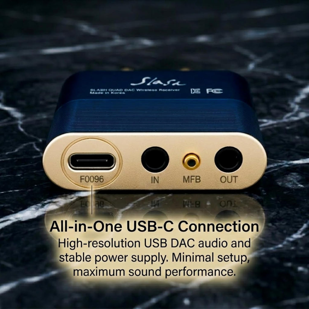 Slash6 Hi-Res Bluetooth Audio Receiver for Home Stereo, Audiophile Wireless Adapter with ESS Quad DAC (ES9219), Optical in/Out, USB DAC Mode, LDAC & aptX Adaptive/HD, AAC