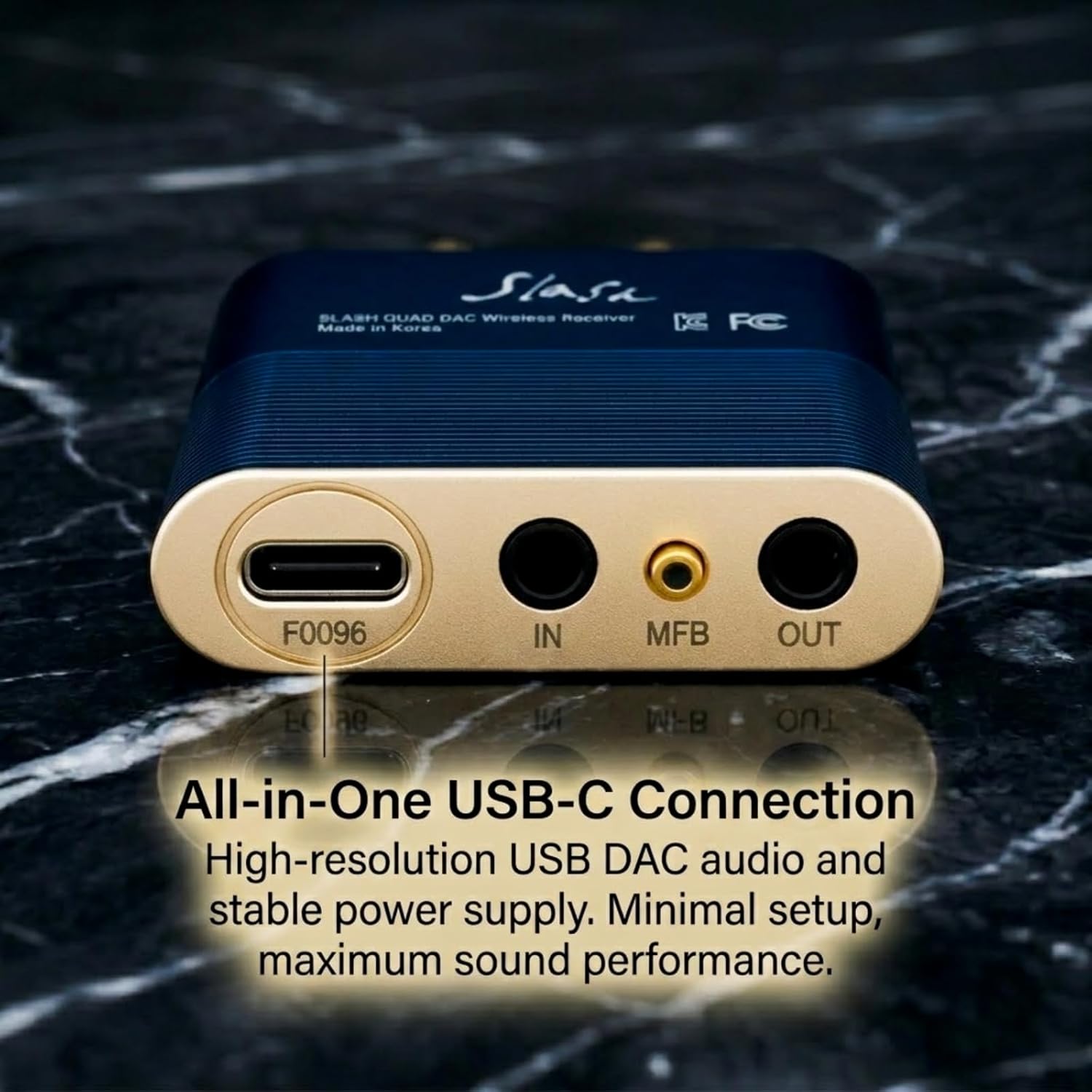 Slash6 Hi-Res Bluetooth Audio Receiver for Home Stereo, Audiophile Wireless Adapter with ESS Quad DAC (ES9219), Optical in/Out, USB DAC Mode, LDAC & aptX Adaptive/HD, AAC