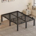 14 Inch King Size Bed Frames, Heavy Duty Metal King Platform 3500 lbs Capacity, No Box Spring Needed, 6 Mattress Slide Stopper, Headboard Holes, Noise-Free, Easy Assembly