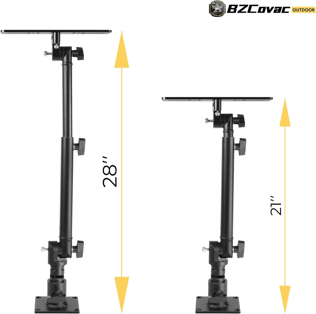 Marine Electronic Mount, Fish Finder Bracket, Anodized Aluminum Monitor Mount with 350° Swivel, Adjustable Height, Easy to Install, Mounting Plate Fits Most Monitors