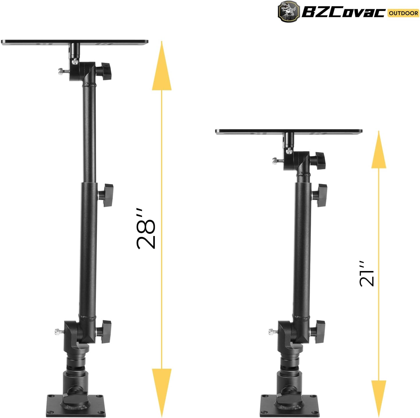 Marine Electronic Mount, Fish Finder Bracket, Anodized Aluminum Monitor Mount with 350° Swivel, Adjustable Height, Easy to Install, Mounting Plate Fits Most Monitors