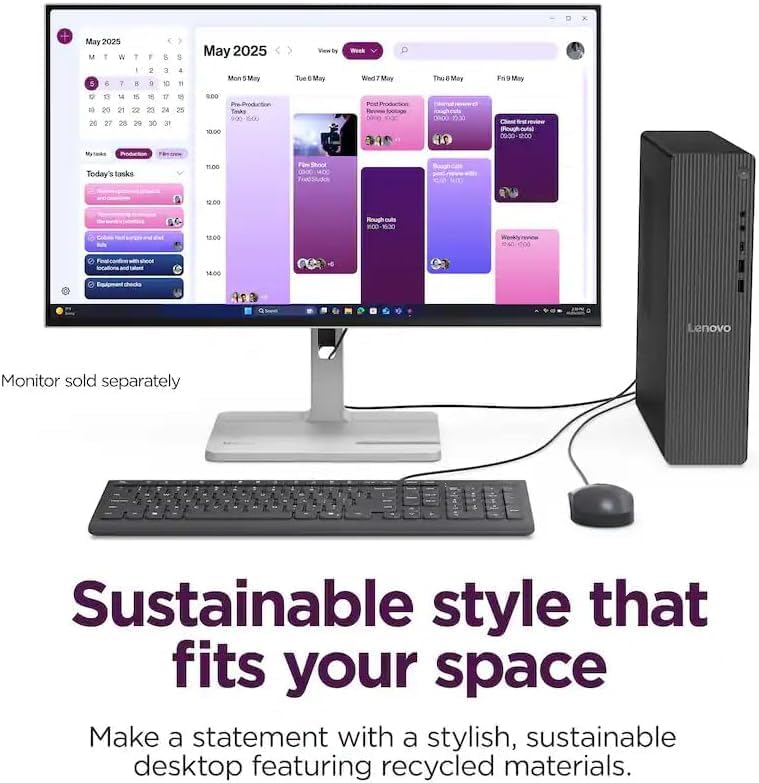 Lenovo IdeaCentre Secure & Productive Business Tower Desktop｜16GB DDR5 RAM | 14TH Intel 4-core (Beat i5-12400T) | 756GB Storage(256GB SSD & 500GB HDD) | HDMI, Wi-Fi 6E, RJ-45, USB-C｜Windows 11 Pro