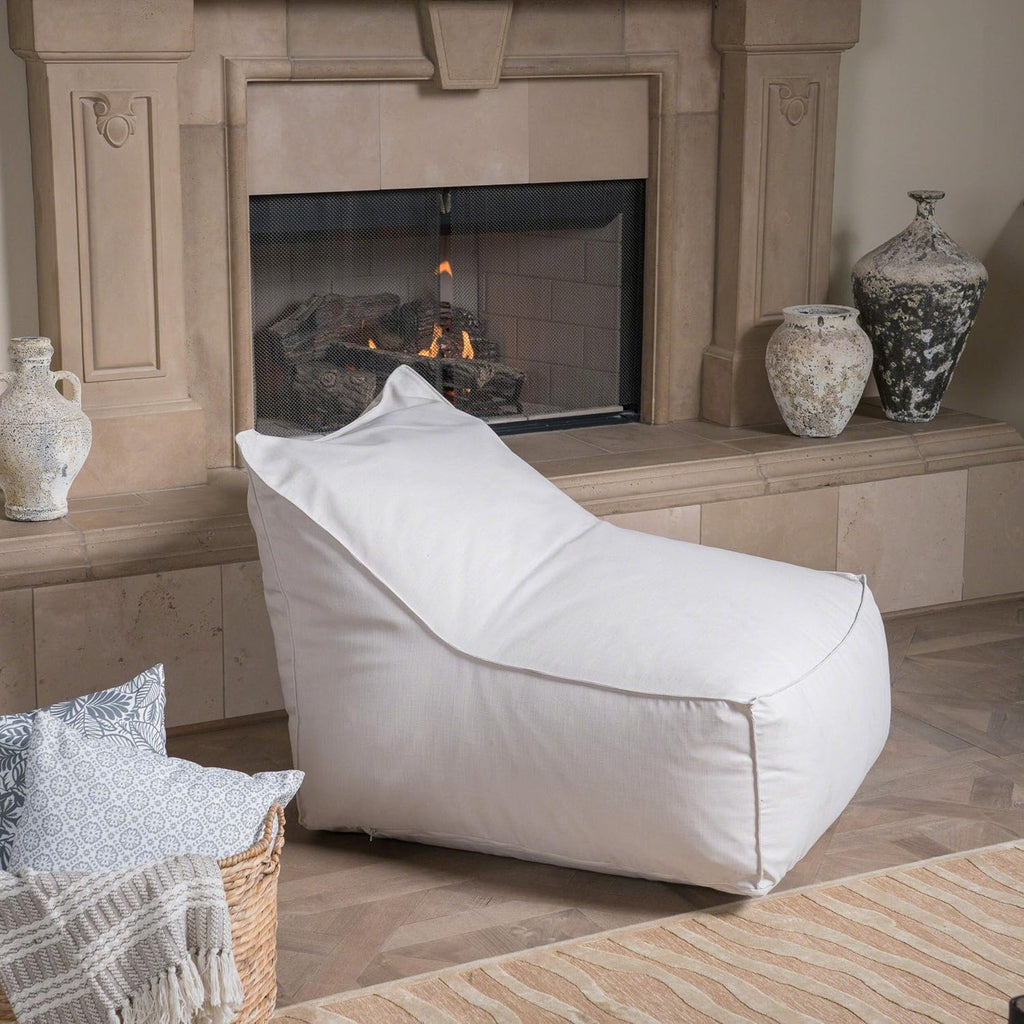 Christopher Knight Home Frank Indoor Khaki Fabric Bean Bag Lounger