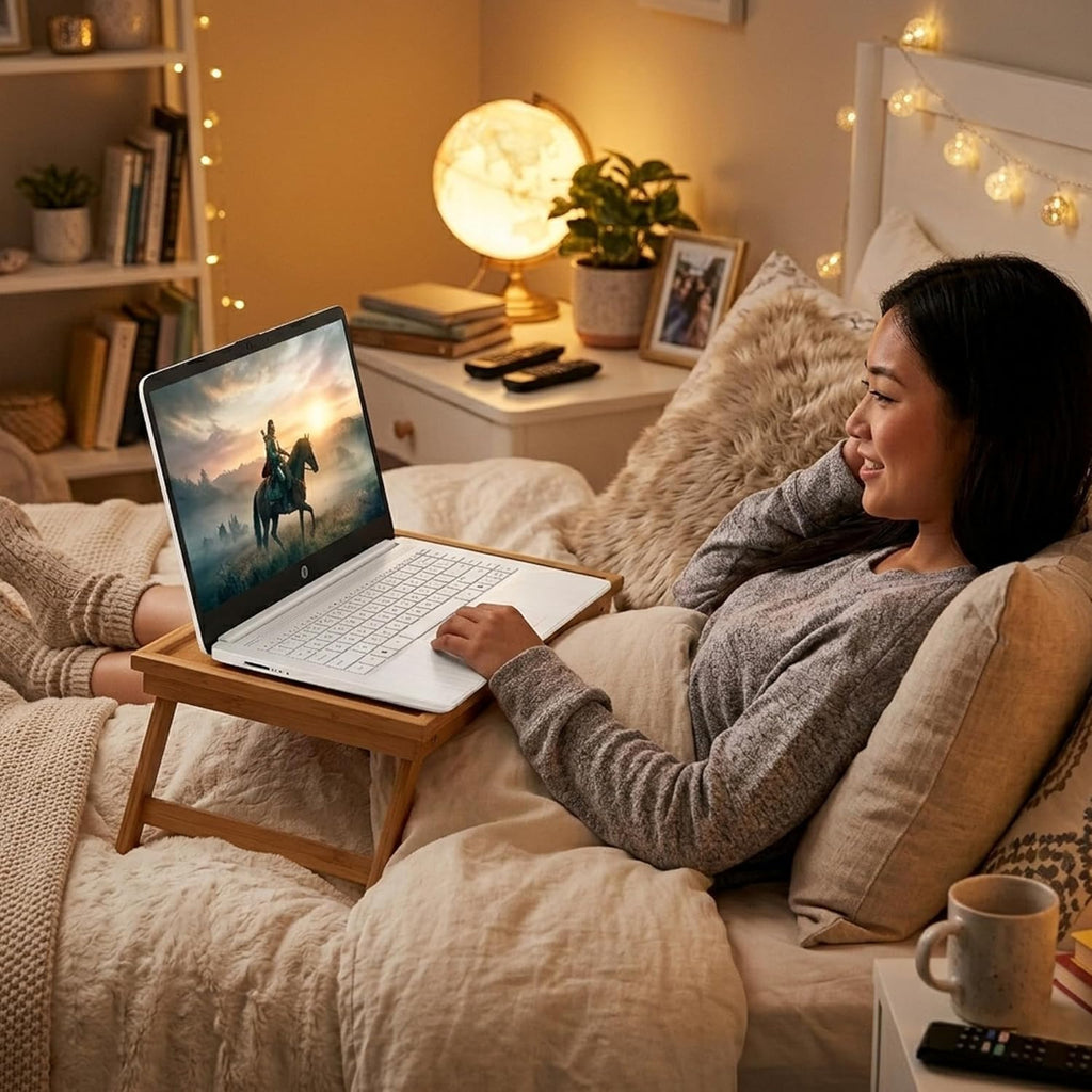 HP 14" Laptop · 576GB Storage · Microsoft 365 Included · 64GB + 512GB SD · 8GB RAM · HD Display · 12-Hour Battery · WiFi · Bluetooth · Windows 11 White