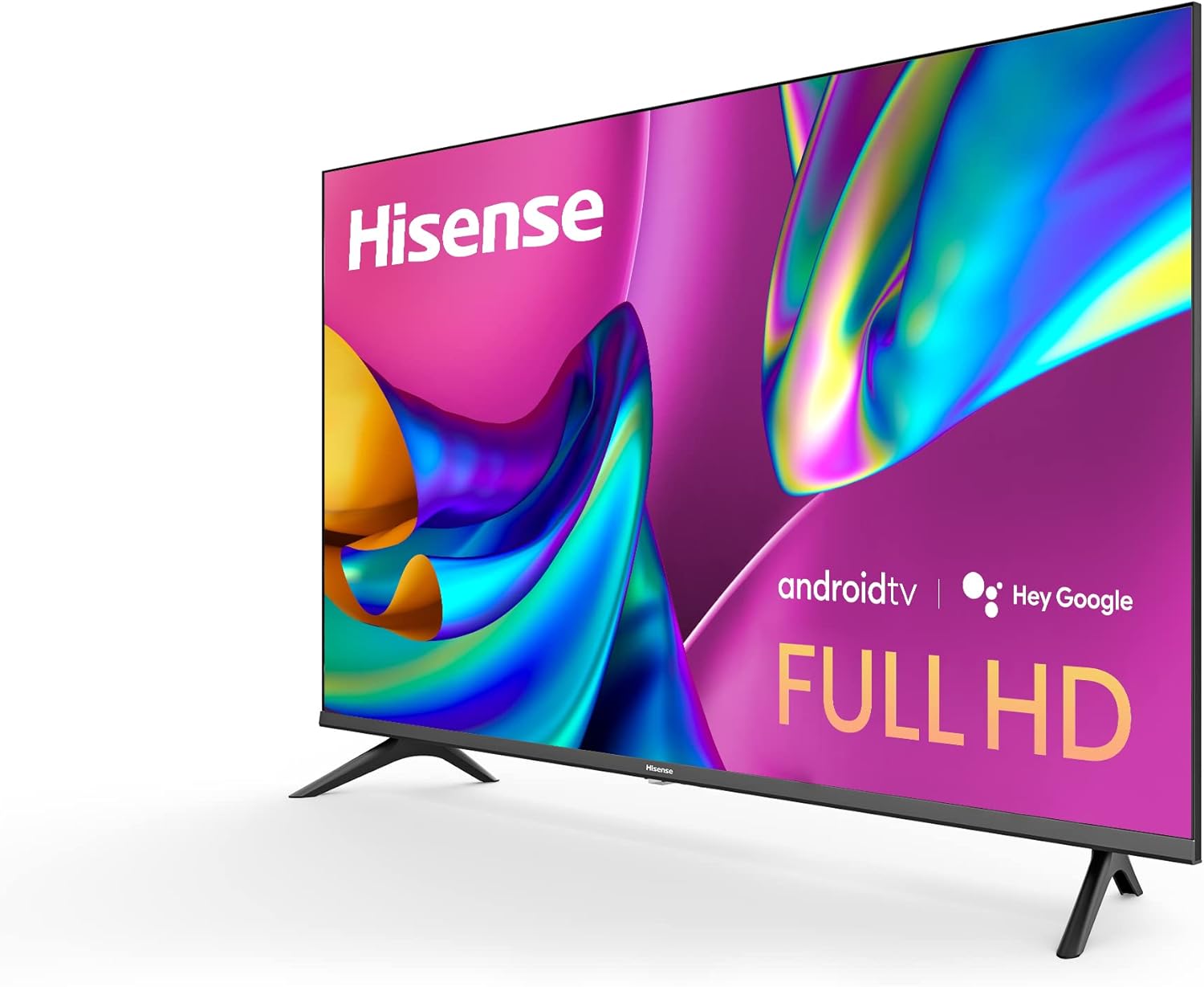 Hisense A4 Series 32-Inch FHD 1080p Smart Android TV with DTS Virtual X, Game & Sports Modes, Chromecast Built-in, Alexa Compatibility (32A4FH, 2022 Model),Black