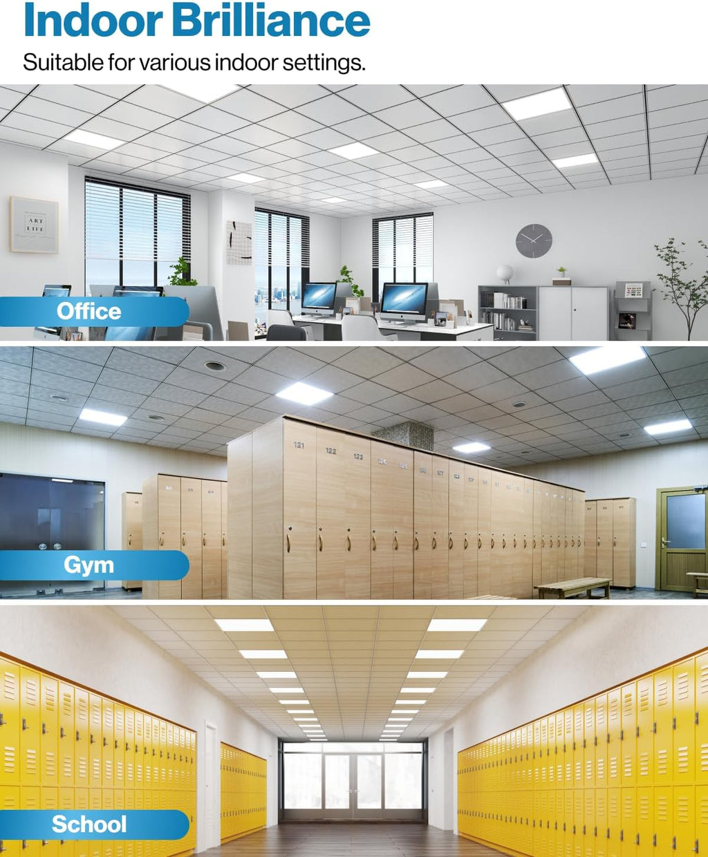 Sunco 6 Pack 2x2 LED Flat Panel Lights for Drop Ceiling, Troffer Replacement Light Fixture, 5200 LM, Selectable Features, 30W/35W/40W, 4000K/5000K/6000K, Dimmable (0-10V) ETL/DLC