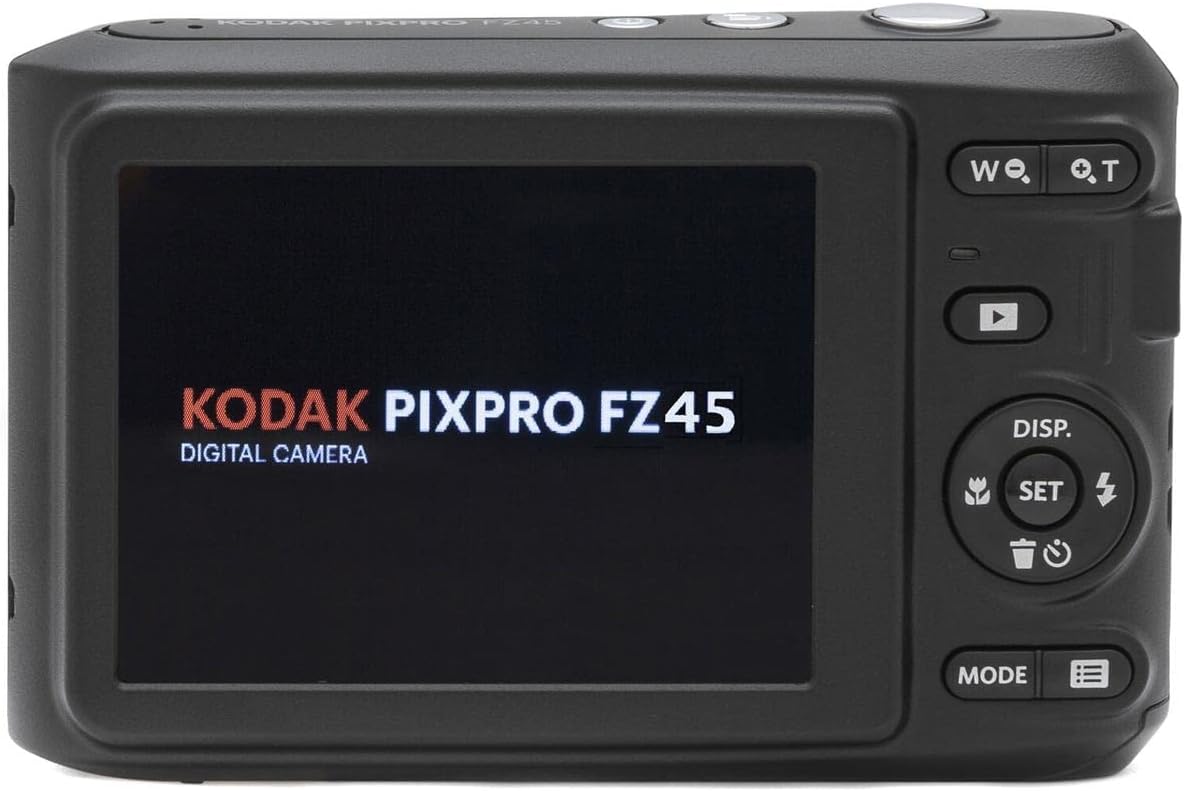 KODAK PIXPRO FZ45-BK 16MP Digital Camera 4X Optical Zoom 27mm Wide Angle 1080P Full HD Video 2.7" LCD Vlogging Camera, Bundle with Camera Case and 32GB SD Card, Kodak 1-Year Limited Warranty. (Black)