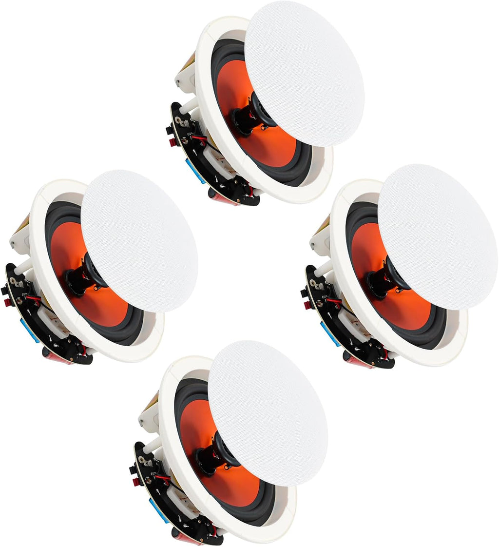 STUDIOFINIX 8-Inch in-Ceiling Speakers, 800W Max Power Passive Flush-Mount Ceiling Speakers for Home Theater, Living Room, Office, Kitchen, Basement, Covered Patio (2 Pairs)