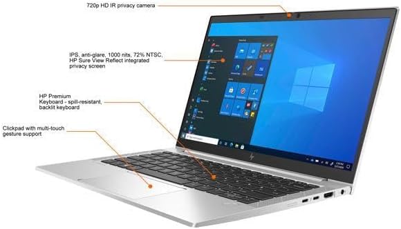 HP EliteBook 840 G8 Laptop, 11th Gen Intel Core i7-1185G7 3.0GHz, 16GB RAM, 512GB SSD, Windows 11 Pro, Fingerprint, (Renewed)