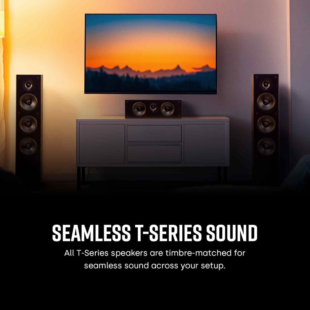 Polk Audio T50 Home Theater and Stereo Floor Standing Tower Speaker (Single, Black) - Deep Bass Response, Dolby and DTS Surround