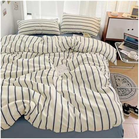 Soft Pure Cotton 4-Piece Bedding Set - Duvet Cover, Bed Sheet & Pillow Cases - Breathable, Comfortable, Hypoallergenic Bed Linen for Cozy Sleep