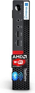 Lenovo ThinkCentre Micro Desktop, 16GB DDR4 RAM, 1TB SSD Drive, AMD Processor & Graphics, Dual-Display Support, Wi-Fi, Bluetooth, USB, RJ-45, Windows 11 Pro, Business-Grade, Home-Friendly