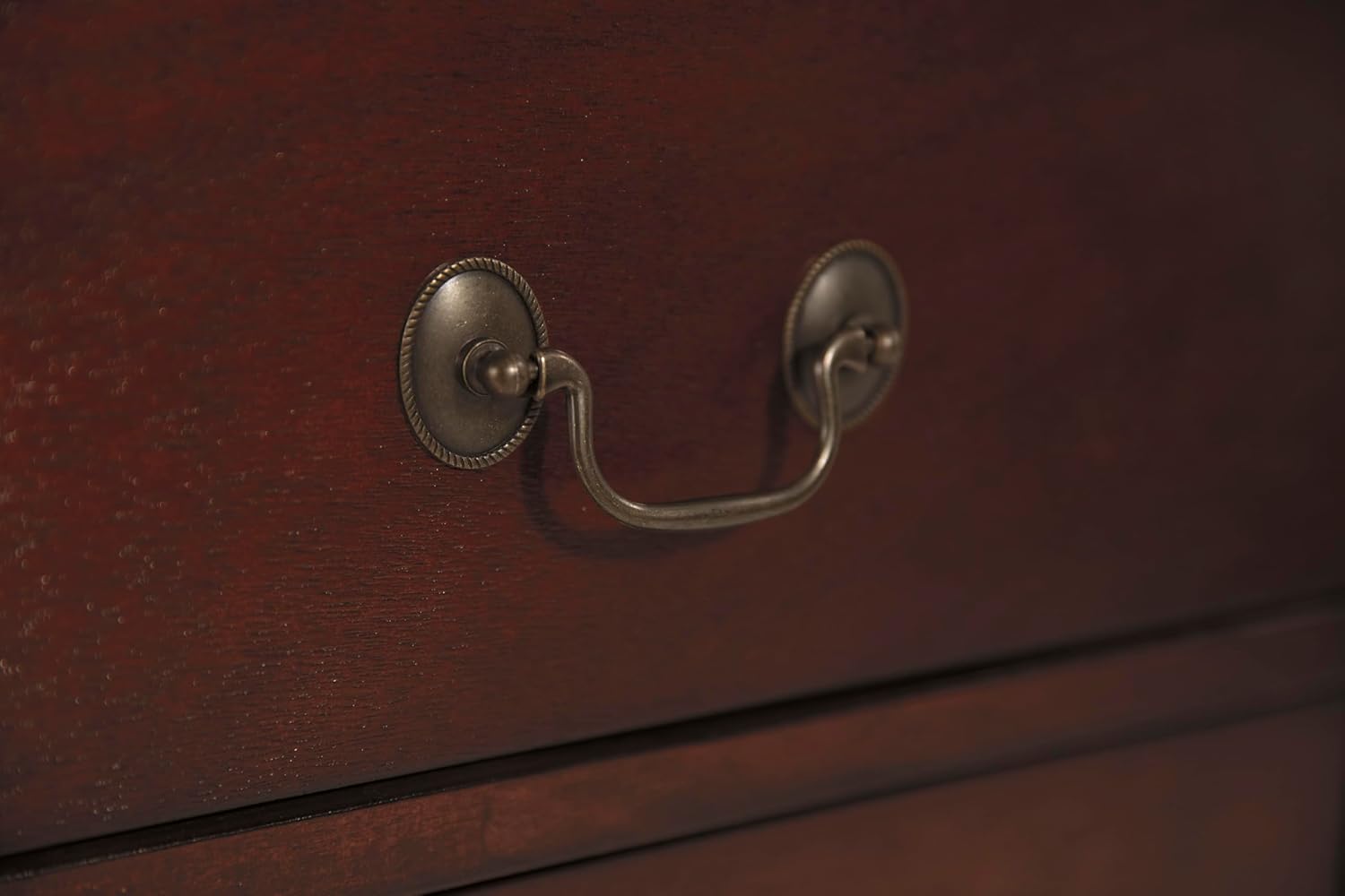 Signature Design by Ashley Alisdair Traditional 2 Drawer Nightstand, 23.75" Tall, Dark Brown