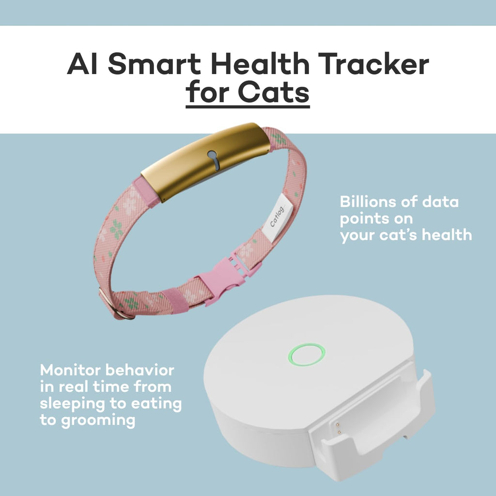 Health Tracker for Cats - Smart Cat Collar with Safety Breakaway Buckle for Indoor Cats, Wellness Alerts, Real-time Monitoring (Kimono (Ume),L)