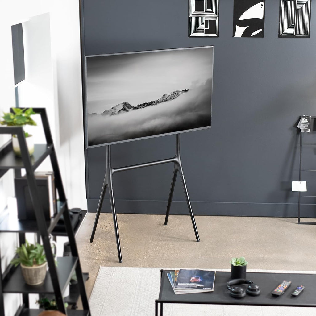 VIVO Artistic Easel 49 to 70 inch LED LCD Screen, Studio TV Display Stand, Adjustable TV Mount with 4 Legs, Black, STAND-TV70AB
