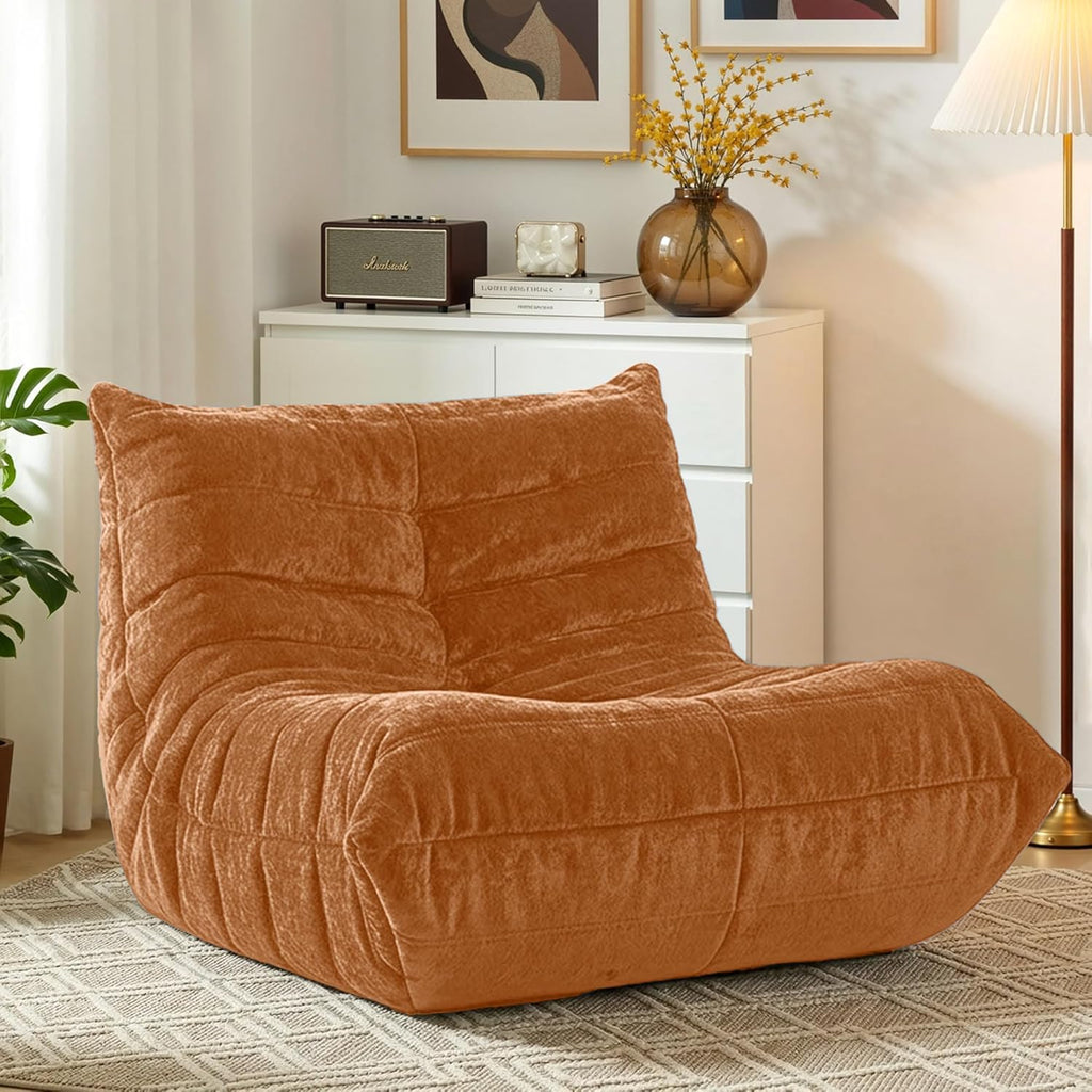 HABUTWAY Bean Bag Chair, Giant Bean Bag Chairs for Adults, Bean Bag Sofa with Filler Faux Fur, Memory Foam Bean Bag Couches Fireside Lazy Sofa for Living Room, Bedroom, Office (Brown)