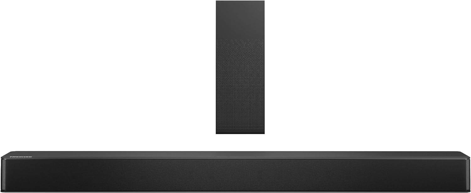 Hisense HS2100 2.1 Ch 240W Sound Bar with Wireless Subwoofer - DTS Virtual X, Dolby Audio, Ezplay, 6 EQ Modes, HDMI ARC, Bluetooth 5.3