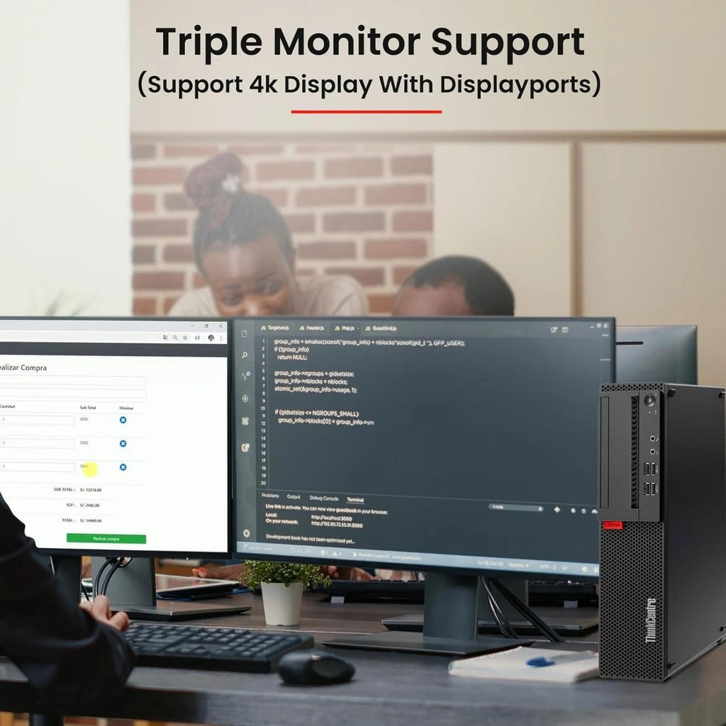 Lenovo ThinkCentre M910S Desktop Computer PC - Intel Core i5-7500 7th Gen - 32GB DDR4 Ram - 512GB SSD - WiFi - Wireless Keyboard & Mouse - Windows 11 Pro (Renewed)