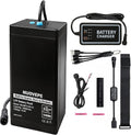 12V Portable Lithium Battery Kit with 4-in-1 Charging Cable, Waterproof Kayak Battery for Marine, Fishing, Kayak, Compatible with Fish Finder, GPS, Phone, Action Camera and Outdoor Devices