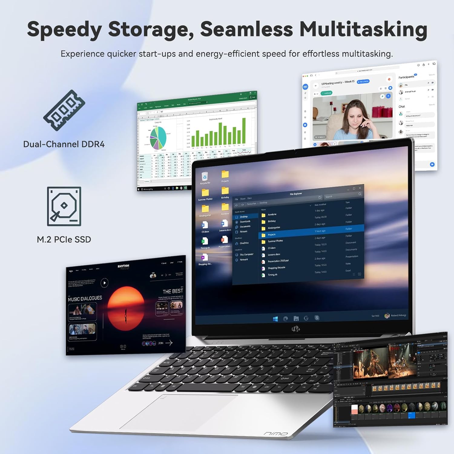 NIMO 15.6" FHD IPS Laptop, Intel Core i3-1215U (Beats i5-1135G7 Class), 16GB RAM, 512GB SSD, Windows 11 Home, Wi-Fi 6, Backlit Keyboard, Fingerprint, USB-C 65W Fast Charge, Bluetooth 5.2, 180° View