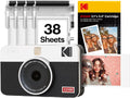 KODAK Mini Shot 2 Retro 2x3” Instant Digital Camera & Photo Printer, 38 Sheets, 2-in-1 Portable Print Camera, Bluetooth Smartphone Printer for iOS & Android, 4PASS Dye Sublimation, White