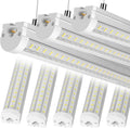 8FT U Shape 125W Integrated LED Tube Light, 6500K Clear White, 20000LM Super Bright, Flush Mount/Hanging, Linkable Shop Lights for Garage Workshop, Plug&Play, 8 Pack