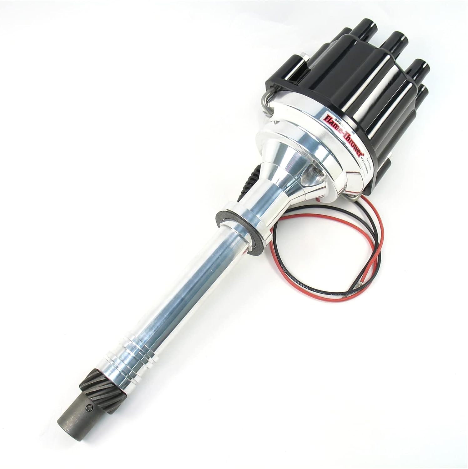 Pertronix D200800 Flame-Thrower Black Cap Plug and Play Marine Billet Electronic Distributor with Ignitor II Technology with Black Cap for Chevrolet Small Block/Big Block